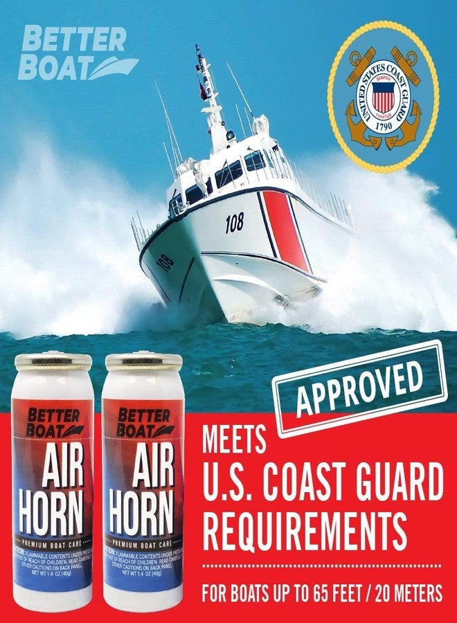 Better Boat Marine Safety Air Horn Refills, Very Loud Handheld Fog Horn, Mini Compressed Can 1.4oz for Boating and Walking Safety 1.4oz Refills - Image 5